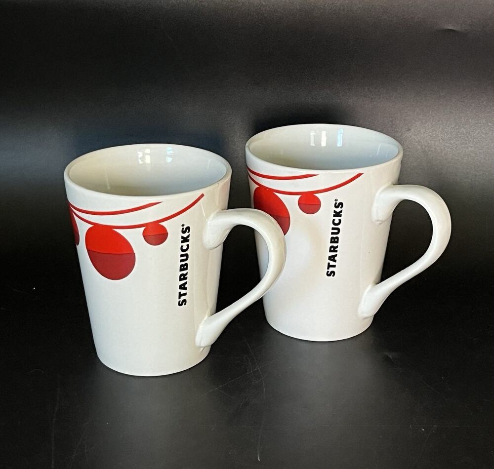 Starbucks Christmas Coffee Mug Cup Holiday Tea Cup Set Of 2 Vintage